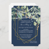 Invitation Feuillage géométrique de forêt d'eucalyptus rustiq (Devant / Derrière)