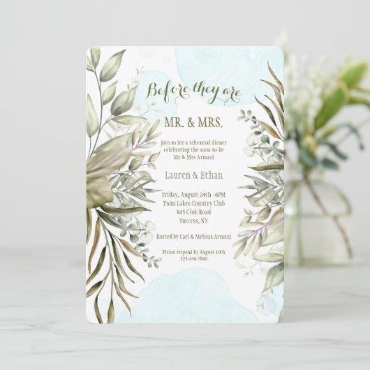 Invitation Feuillage gracieux (Debout devant)