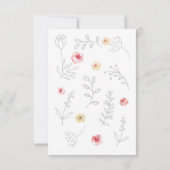 Invitation feuillage gris et rose Confirmation (Dos)