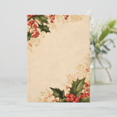 Invitation Feuillage Métallique Bordure Droite sur Ivoire | M (Debout devant)