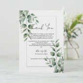 Invitation Feuillage minimaliste Remerciement moderne blanc (Debout devant)