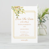 Invitation Feuillage Or Simple (Debout devant)