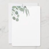 Invitation Feuillage rustique d'eucalyptus et mariage doré (Dos)
