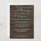 Invitation Feuillage rustique Twinkle Fairy Lights Dark Barn (Devant)