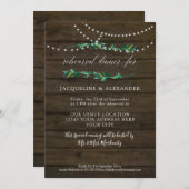 Invitation Feuillage rustique Twinkle Fairy Lights Dark Barn (Devant / Derrière)
