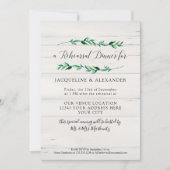 Invitation Feuillage rustique Verdure Aquarelle Bois blanc (Devant)
