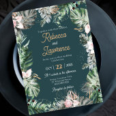 Invitation Feuillage tropical chic