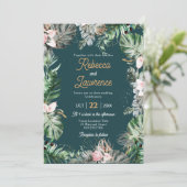 Invitation Feuillage tropical chic (Debout devant)