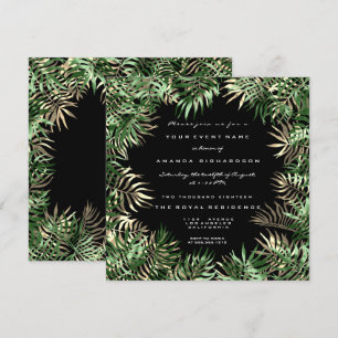 Invitation Feuillage tropical vert de palmier forêt fougère