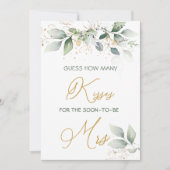 Invitation Feuillage verdoyant Devinez combien de baisers jeu (Devant)