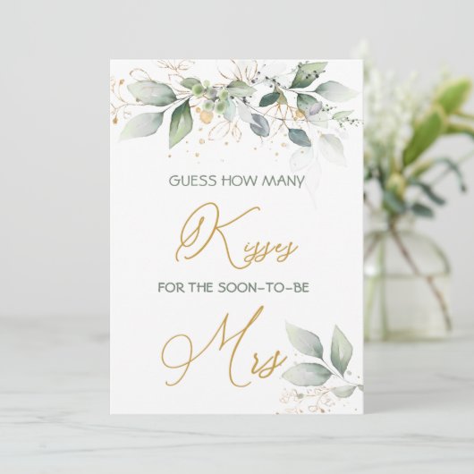 Invitation Feuillage verdoyant Devinez combien de baisers jeu (Debout devant)