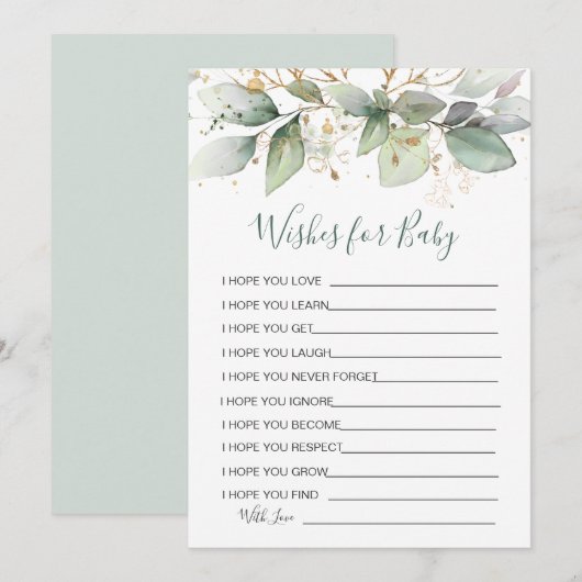 Invitation Feuillage verdoyant Voeux de Baby shower (Devant / Derrière)