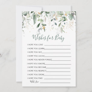 Invitation Feuillage verdoyant Voeux pour Baby shower Game In
