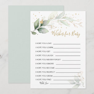 Invitation Feuillage verdoyant Voeux pour Baby shower Game In