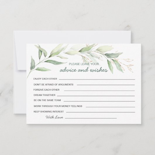 Invitation Feuillage verdure Conseils & Vœux pour les nouveau (Devant)