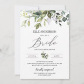 Invitation Feuillage vert boho douche nuptiale moderne (Devant)