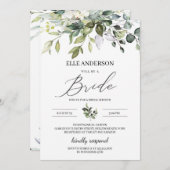 Invitation Feuillage vert boho douche nuptiale moderne (Devant / Derrière)