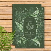 Invitation Feuillage vert d'émeraude rustique