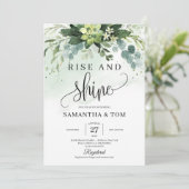 Invitation Feuillage vert feuillu fleurs succulentes levez-vo (Debout devant)