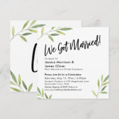 Invitation Feuillage Vert Moderne Écriture Manuscrite Nous so (Devant / Derrière)