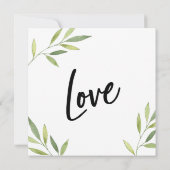 Invitation Feuillage Vert Moderne Écriture Manuscrite Nous so (Dos)