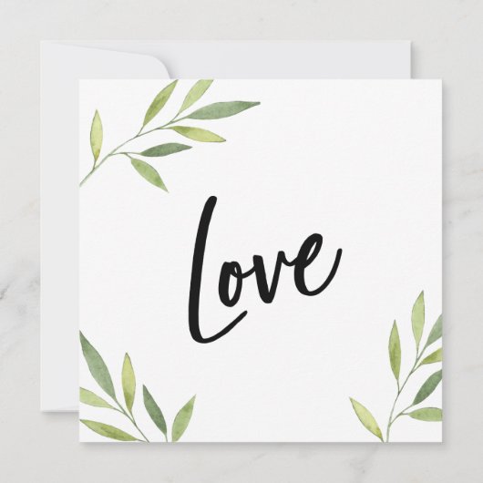 Invitation Feuillage Vert Moderne Écriture Manuscrite Nous so (Dos)