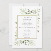 Invitation Feuillage vert Photo Couples Douche (Devant)