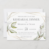 Invitation Feuillage vert sauge chic (Devant)