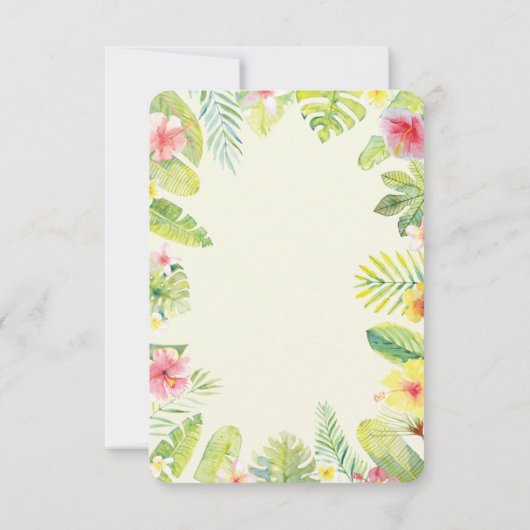 Invitation Feuillage vert tropical Hibiscus rouge (Dos)