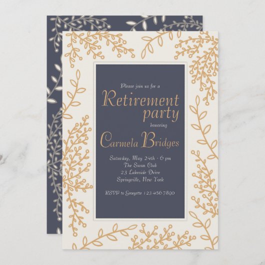 Invitation Feuille à main (Devant / Derrière)