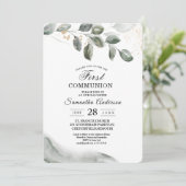 Invitation  Feuille aquarelle de verdure douce | Poussière d' (Debout devant)