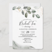 Invitation Feuille aquarelle de verdure douce | Poussière d'o (Devant)