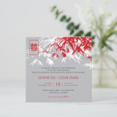 Invitation Feuille bambou double bonheur Mariage chinois (Debout devant)