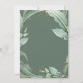 Invitation Feuille botanique Gold Script Graduation Party (Dos)