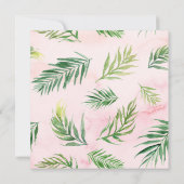 Invitation Feuille Carré  de couleur d'eau tropicale Baby sho (Dos)