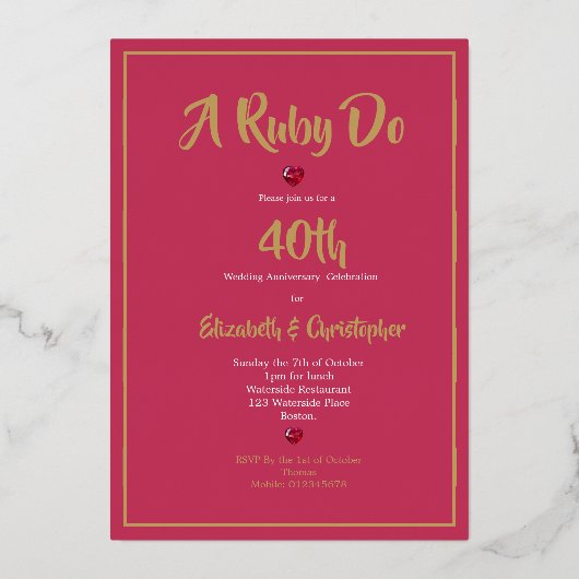 Invitation Feuille d'aluminium (Verso)