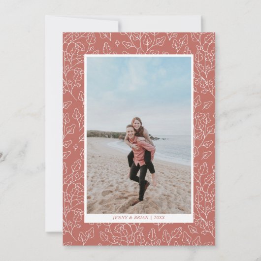 Invitation Feuille d'automne | Anniversaire Mariage de automn (Dos)