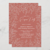Invitation Feuille d'automne | Anniversaire Mariage de automn (Devant / Derrière)