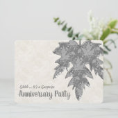 Invitation Feuille d'automne de 25e anniversaire de look en m (Debout devant)