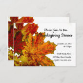 Invitation Feuille d'automne d'invitation de dîner de (Devant / Derrière)