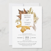 Invitation Feuille d'automne | Elégant Mariage de automne aqu (Devant)