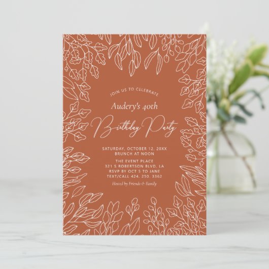 Invitation Feuille d'automne | Fête d'anniversaire d'automne  (Debout devant)