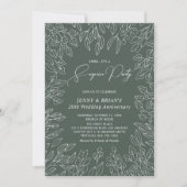 Invitation Feuille d'automne | Mariage moderne d'anniversaire (Devant)