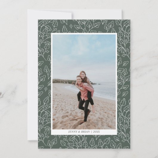 Invitation Feuille d'automne | Mariage moderne d'anniversaire (Dos)