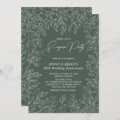 Invitation Feuille d'automne | Mariage moderne d'anniversaire (Devant / Derrière)
