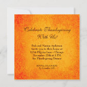 Invitation Feuille d'automne orange, coutume de Thanksgiving (Dos)