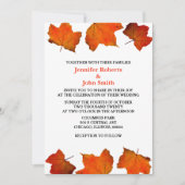 Invitation Feuille d'automne rustique brûlé Mariage blanc d'é (Devant)