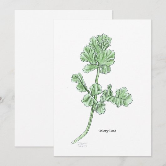 Invitation Feuille de céleri (Devant / Derrière)