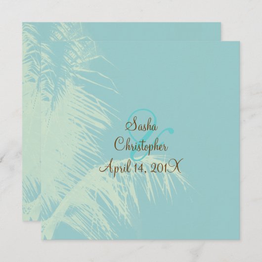 Invitation feuille de coco PixDezines silhouette/do-it-yourse (Devant / Derrière)