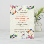 Invitation Feuille de défilement colorée ecru mariage douche  (Debout devant)